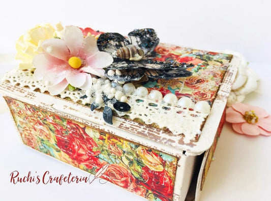 🦋 Mixed Media Decorative Cardboard Box