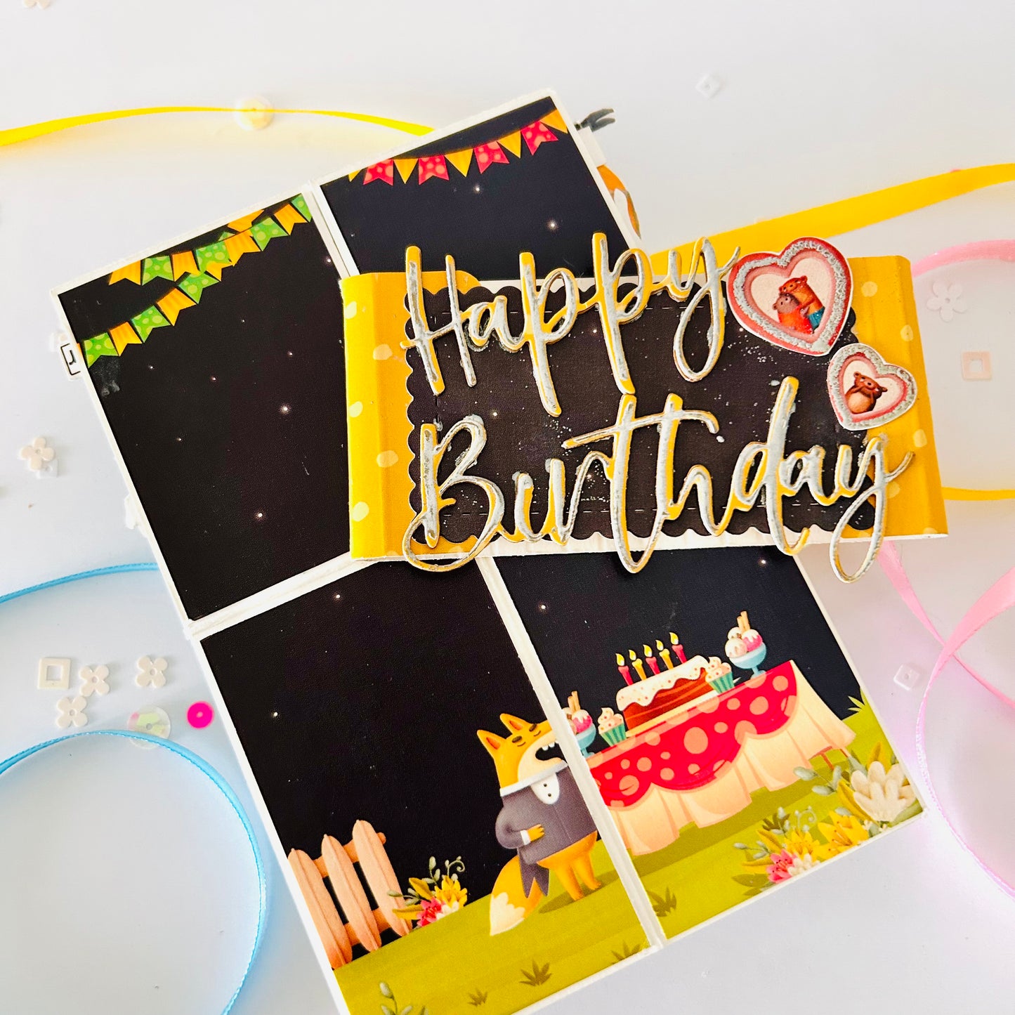 🎉 Pop‑Up Box Birthday Card with Cute Critters
