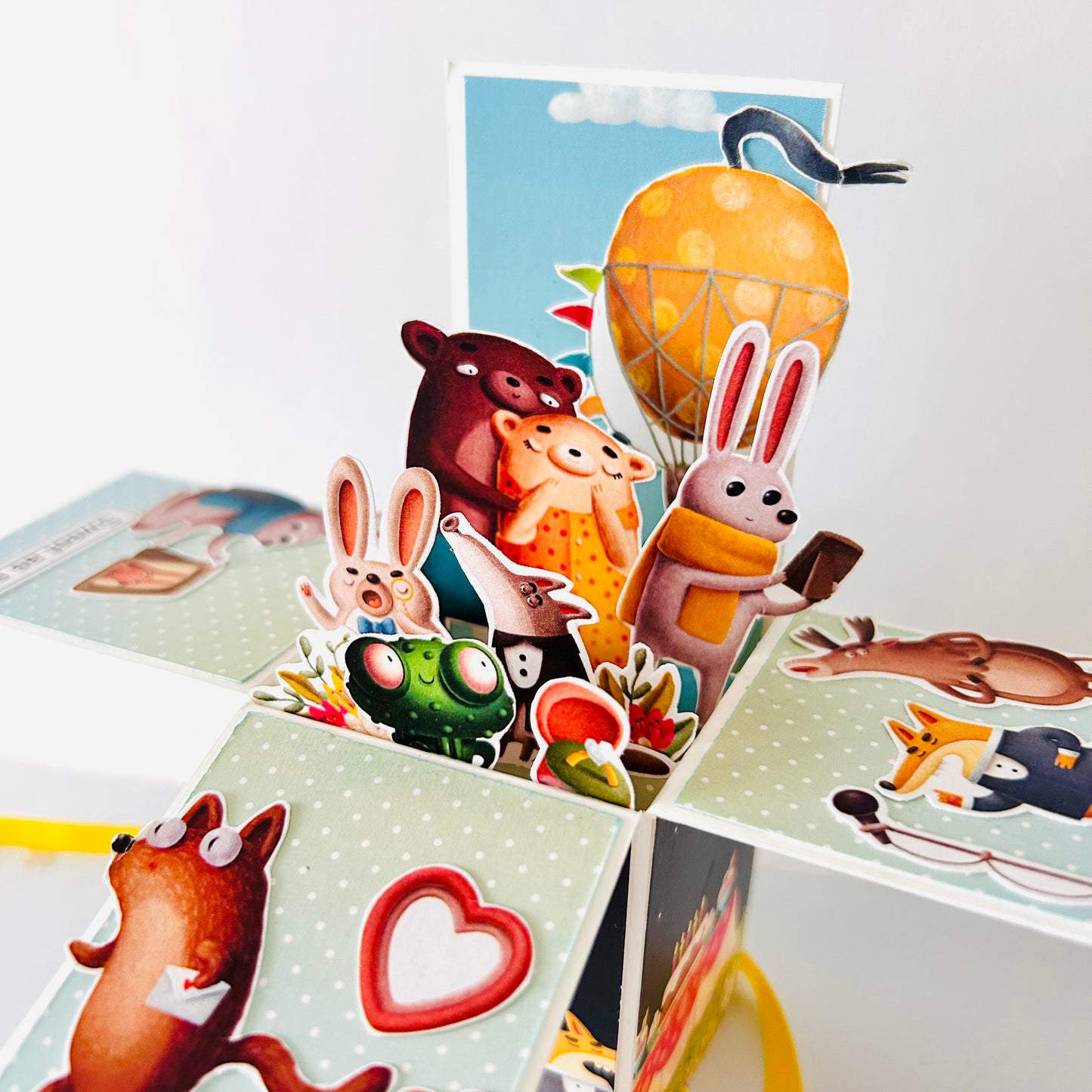 🎉 Pop‑Up Box Birthday Card with Cute Critters