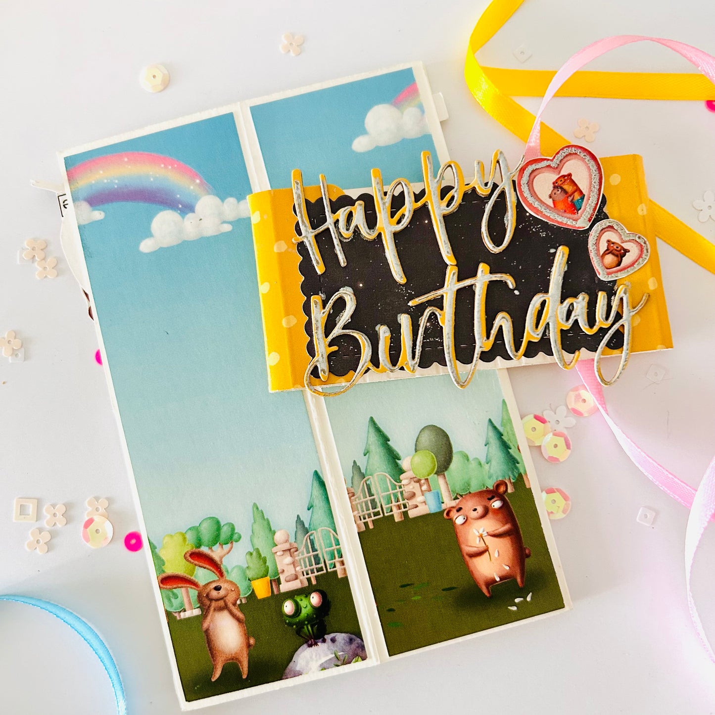🎉 Pop‑Up Box Birthday Card with Cute Critters