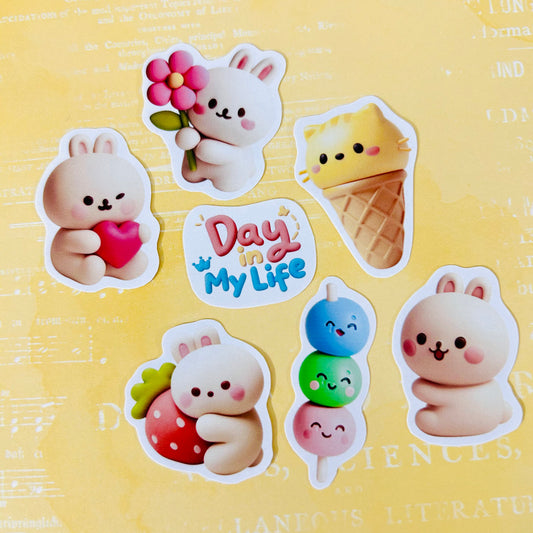 🍦🐇 Ice Cream Bunnies StiKars (Set of 7)