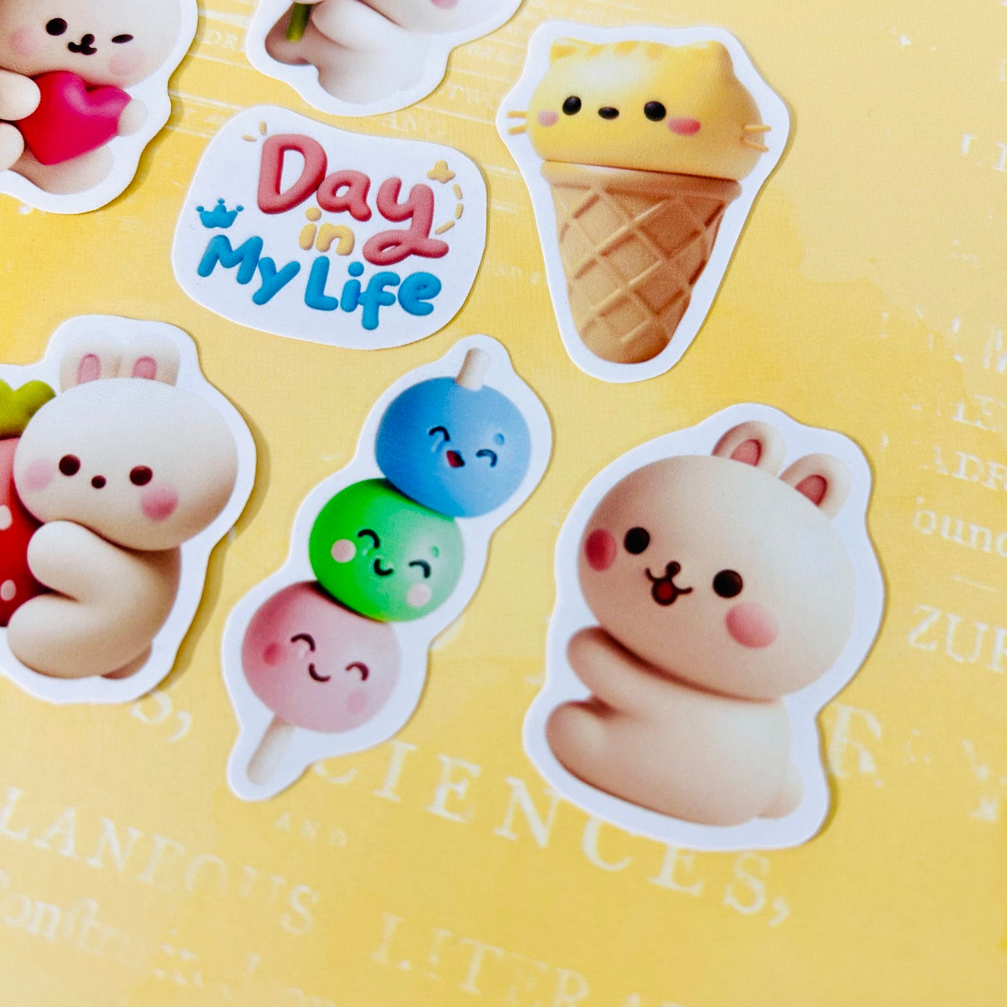 🍦🐇 Ice Cream Bunnies StiKars (Set of 7)