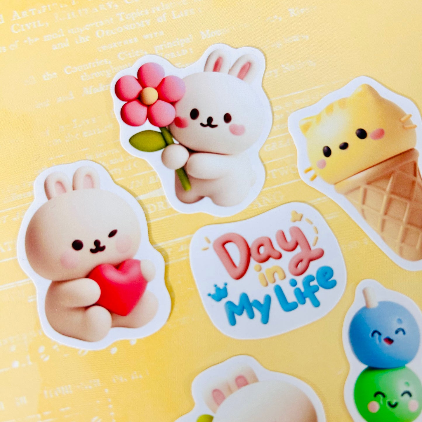 🍦🐇 Ice Cream Bunnies StiKars (Set of 7)