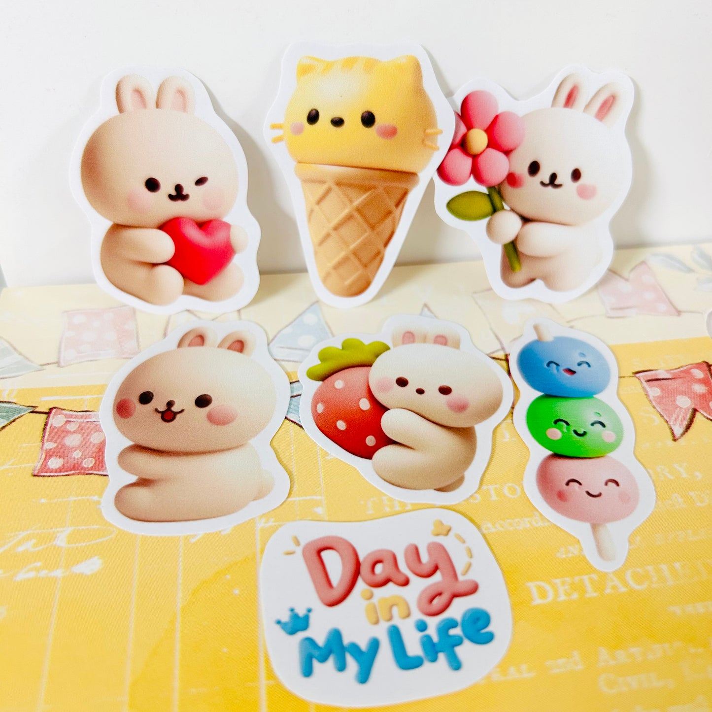 🍦🐇 Ice Cream Bunnies StiKars (Set of 7)