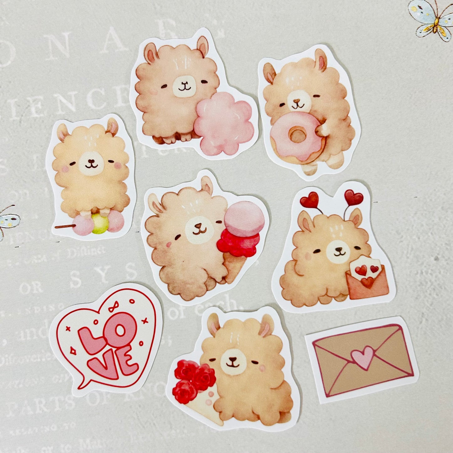 🦙 Love Llama StiKars (Set of 8)