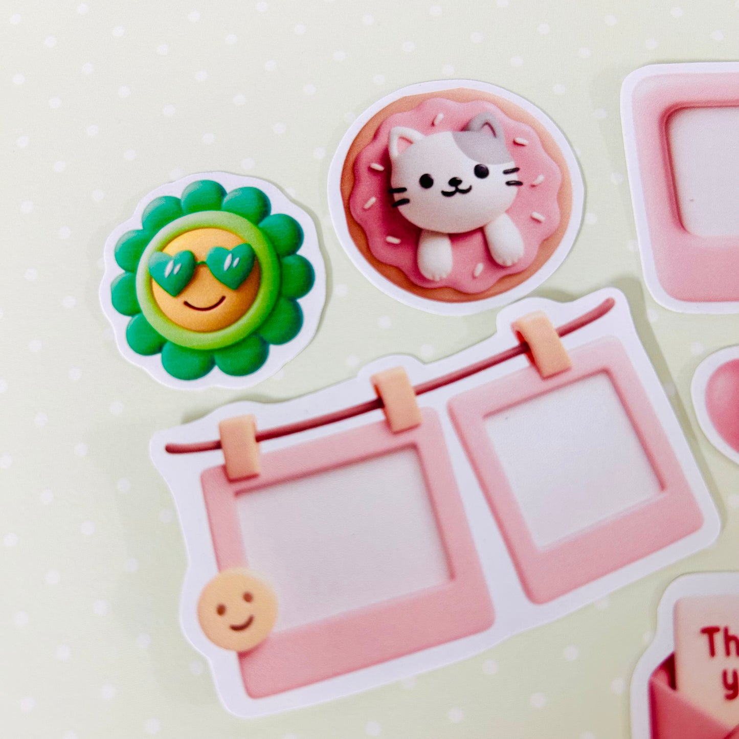 🎞️ 💕 Cute Polaroid Frames StiKars (Set of 7)