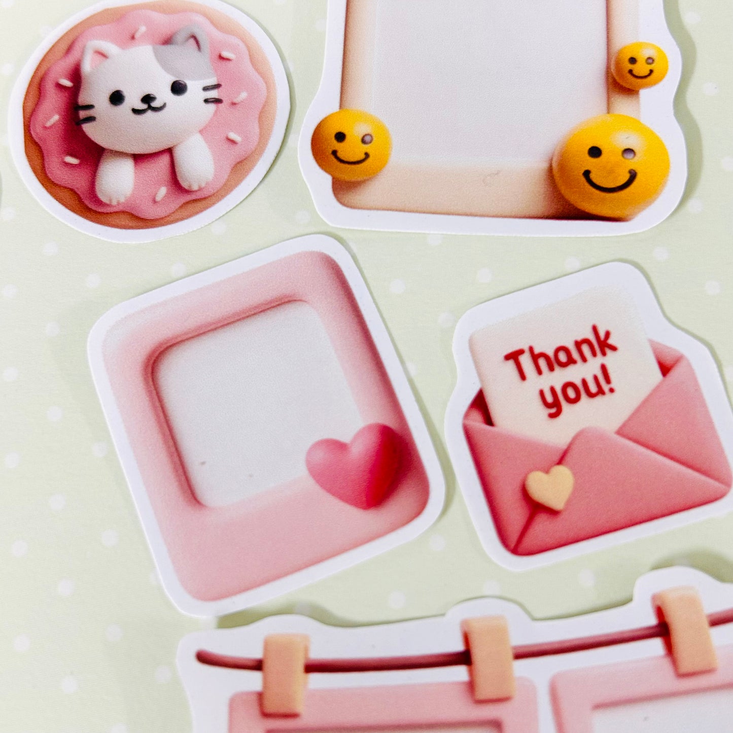 🎞️ 💕 Cute Polaroid Frames StiKars (Set of 7)