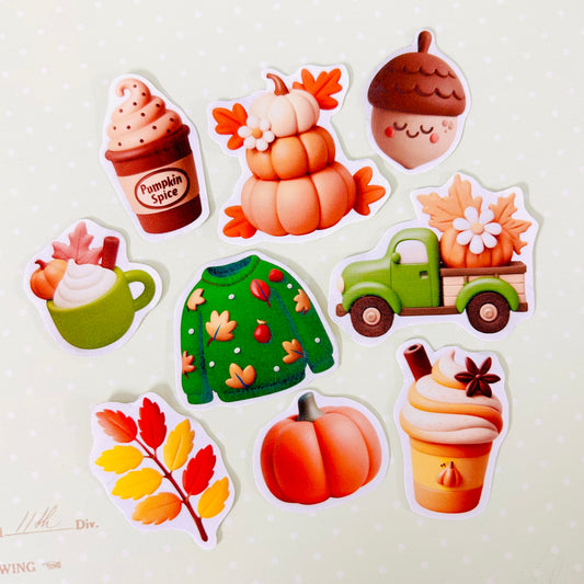 🍁 ‘Pumpkin Spice’ StiKars (Set of 9) Limited Edition