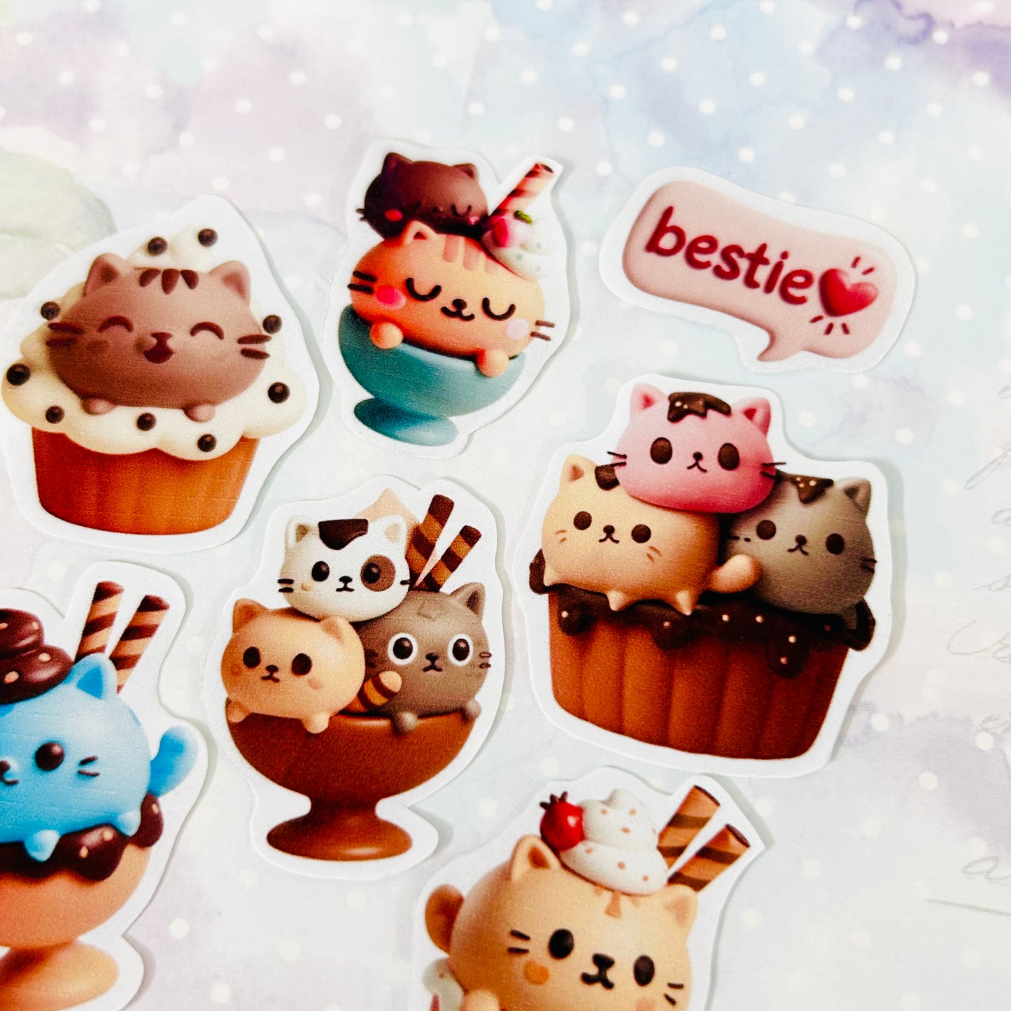 😻🍧 Besties Ice Cream Cats StiKars (Set of 7)