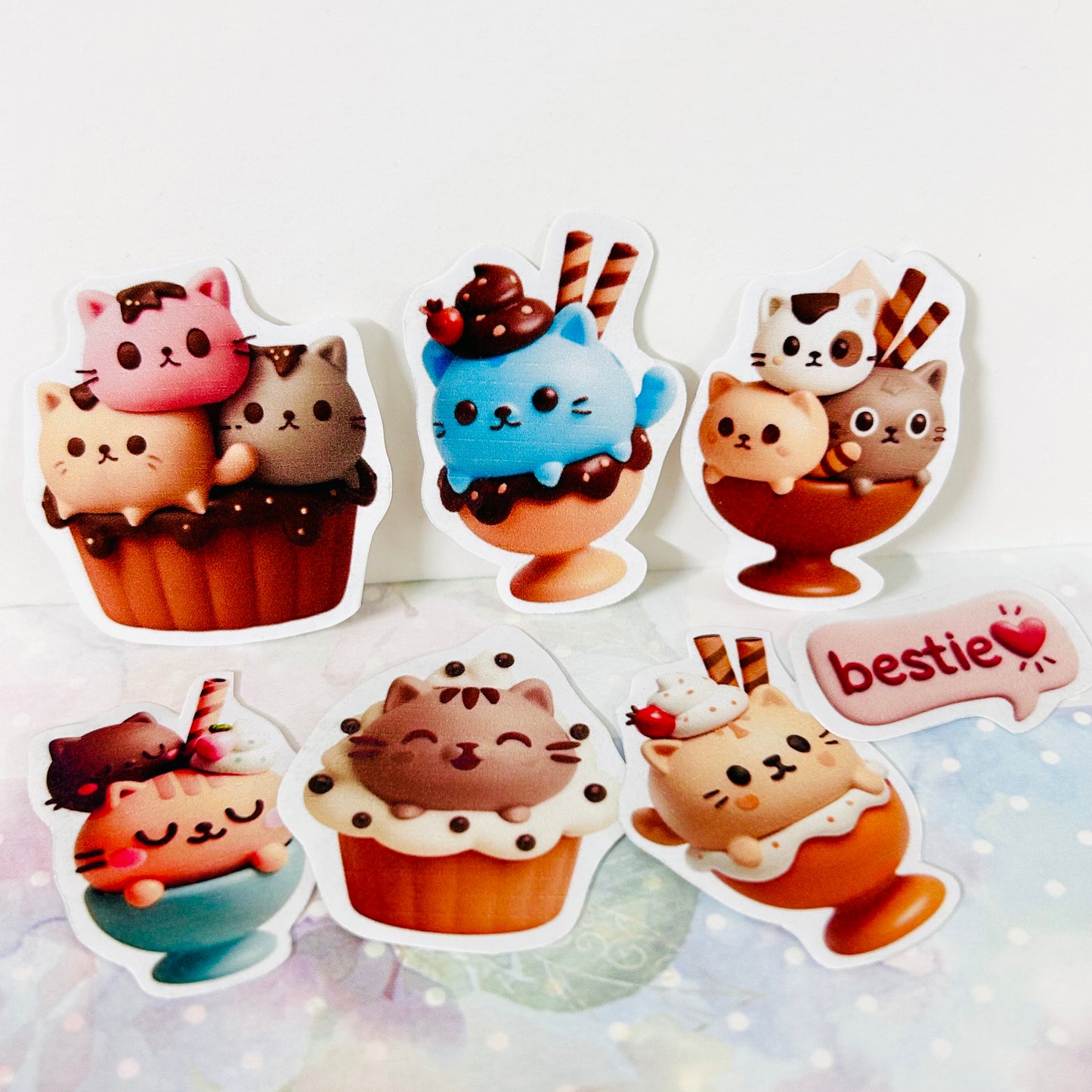 😻🍧 Besties Ice Cream Cats StiKars (Set of 7)