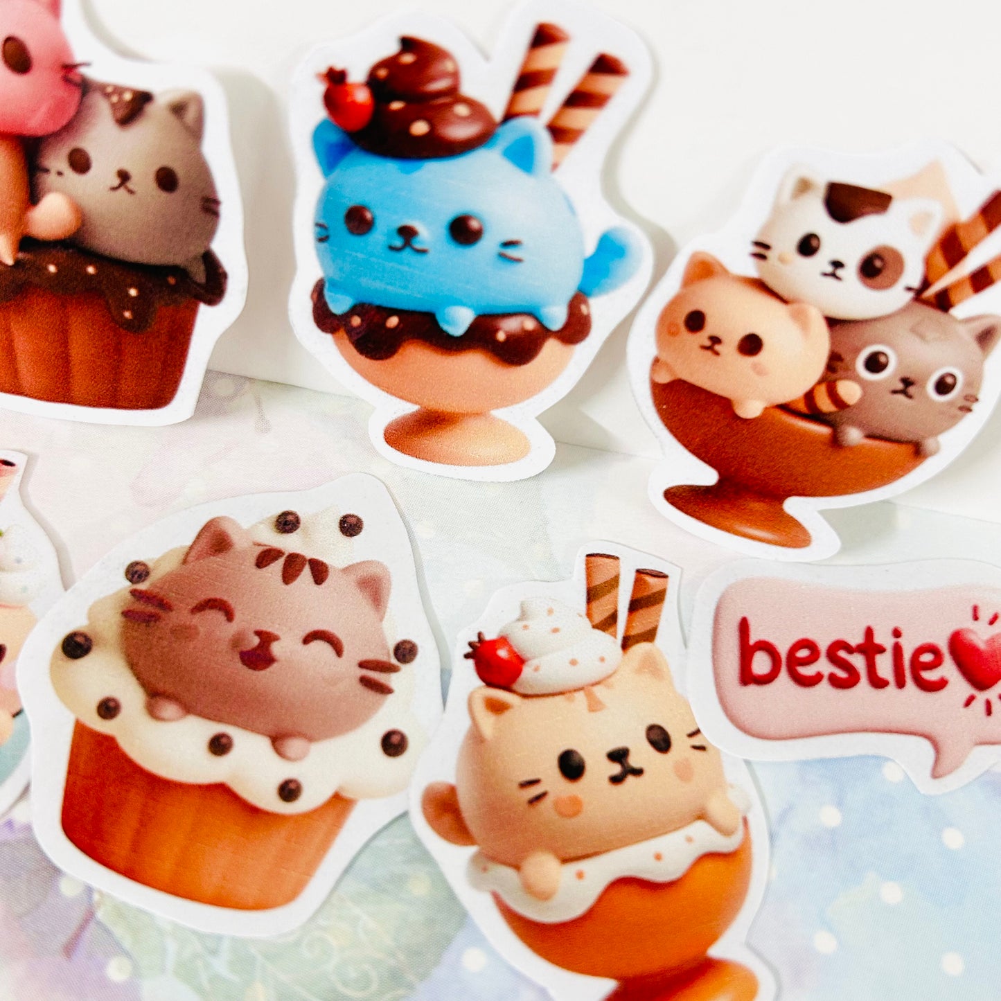 😻🍧 Besties Ice Cream Cats StiKars (Set of 7)