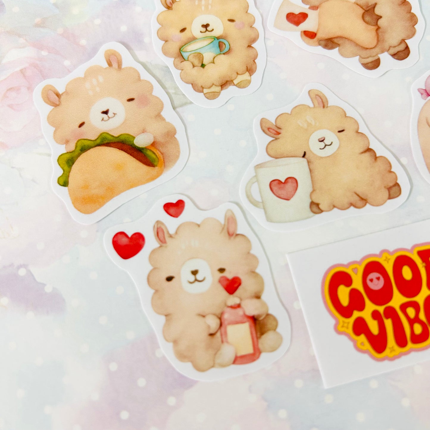 🦙 Llama’s Good Vibes’ StiKars (Set of 7)