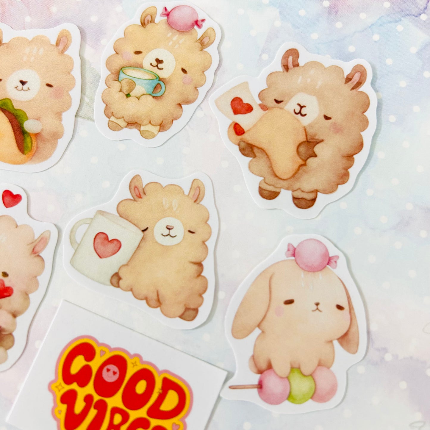 🦙 Llama’s Good Vibes’ StiKars (Set of 7)