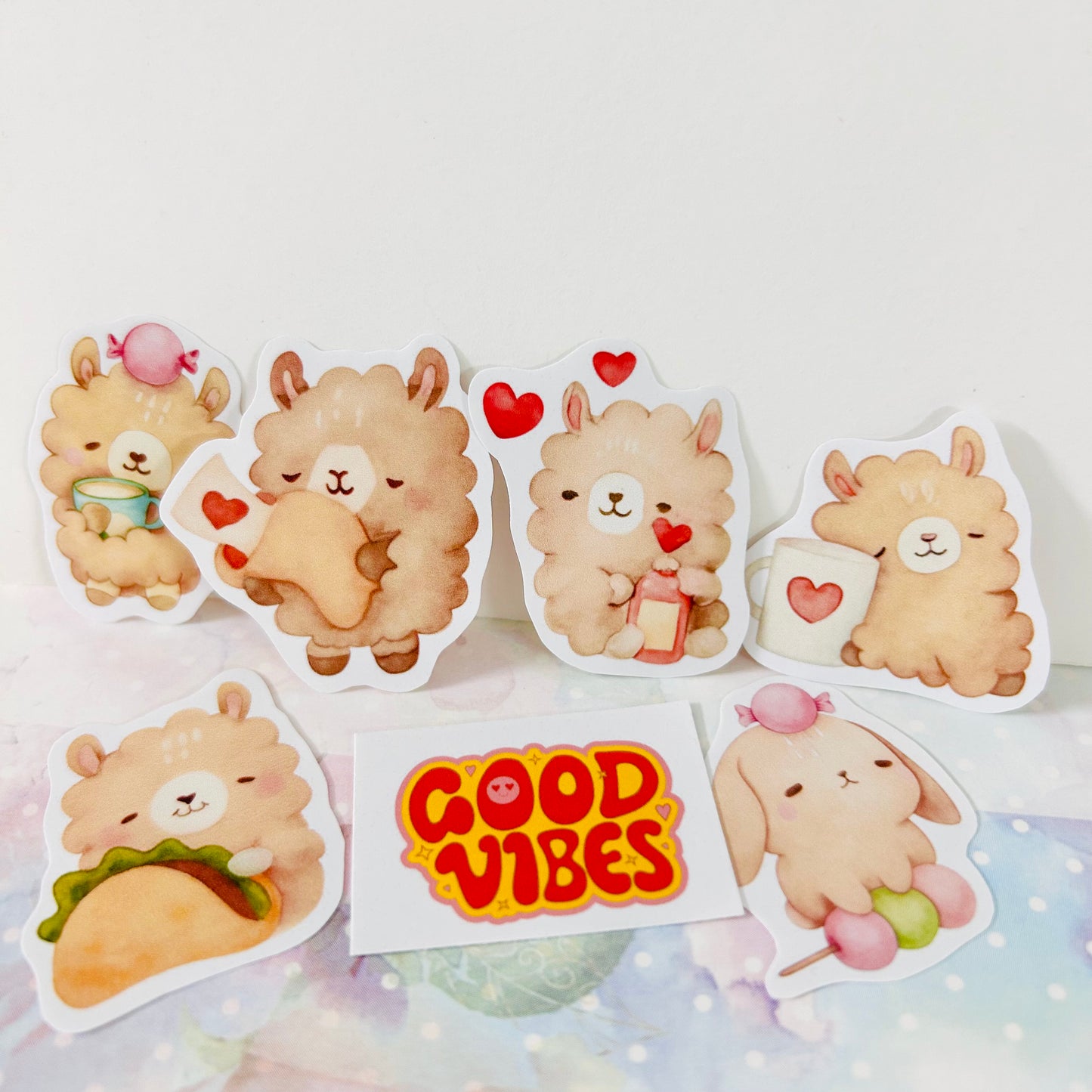 🦙 Llama’s Good Vibes’ StiKars (Set of 7)
