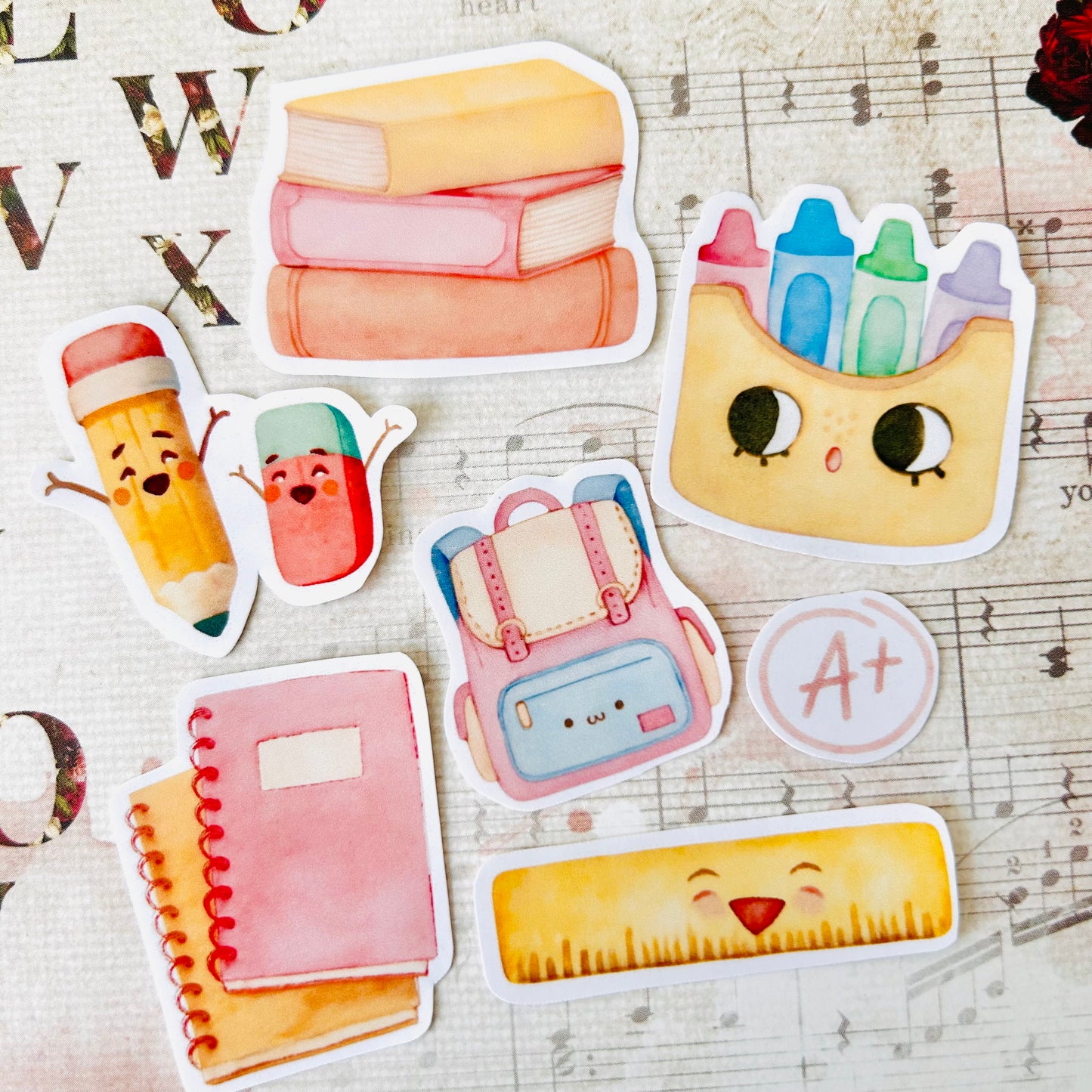 School Stationery StiKars (Set of 7)