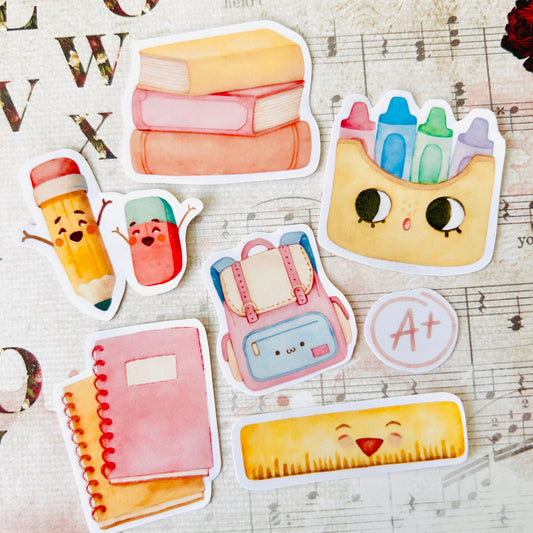 School Stationery StiKars (Set of 7)