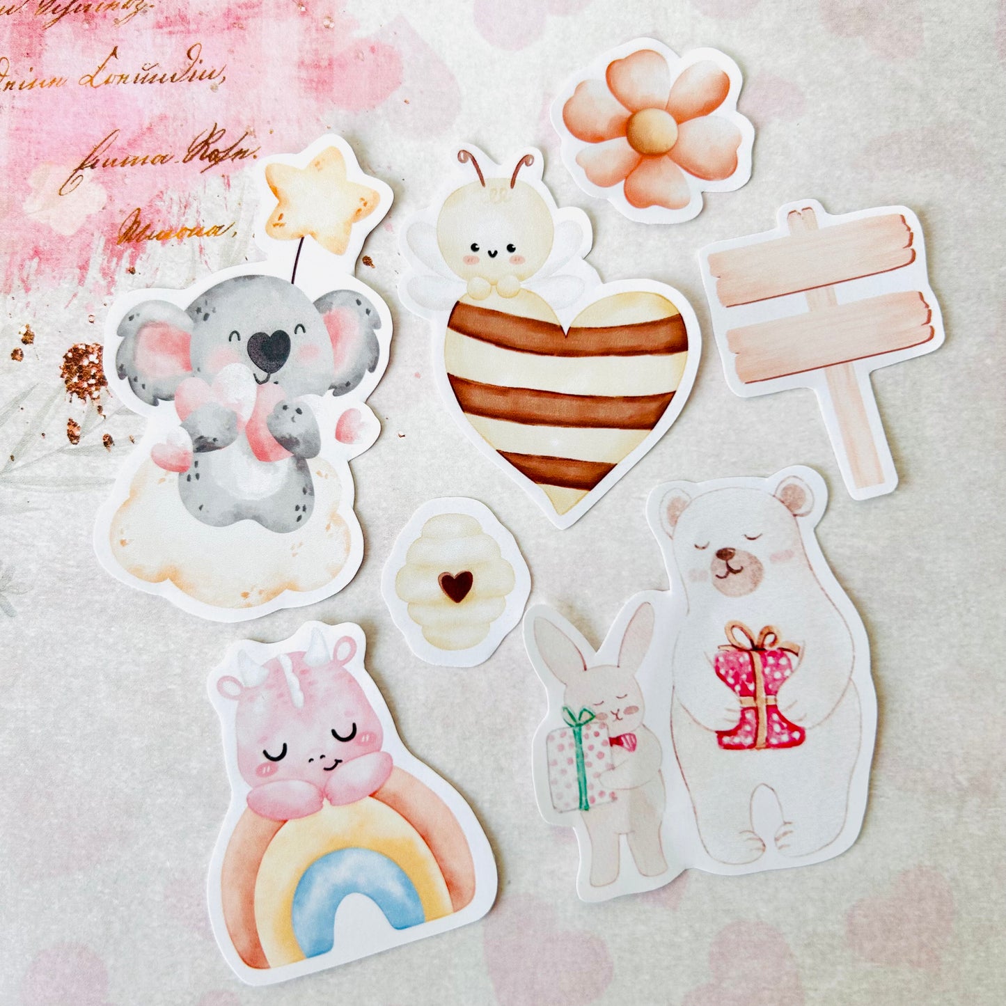 🐨🌈 Pastel Love StiKars (Set of 7)