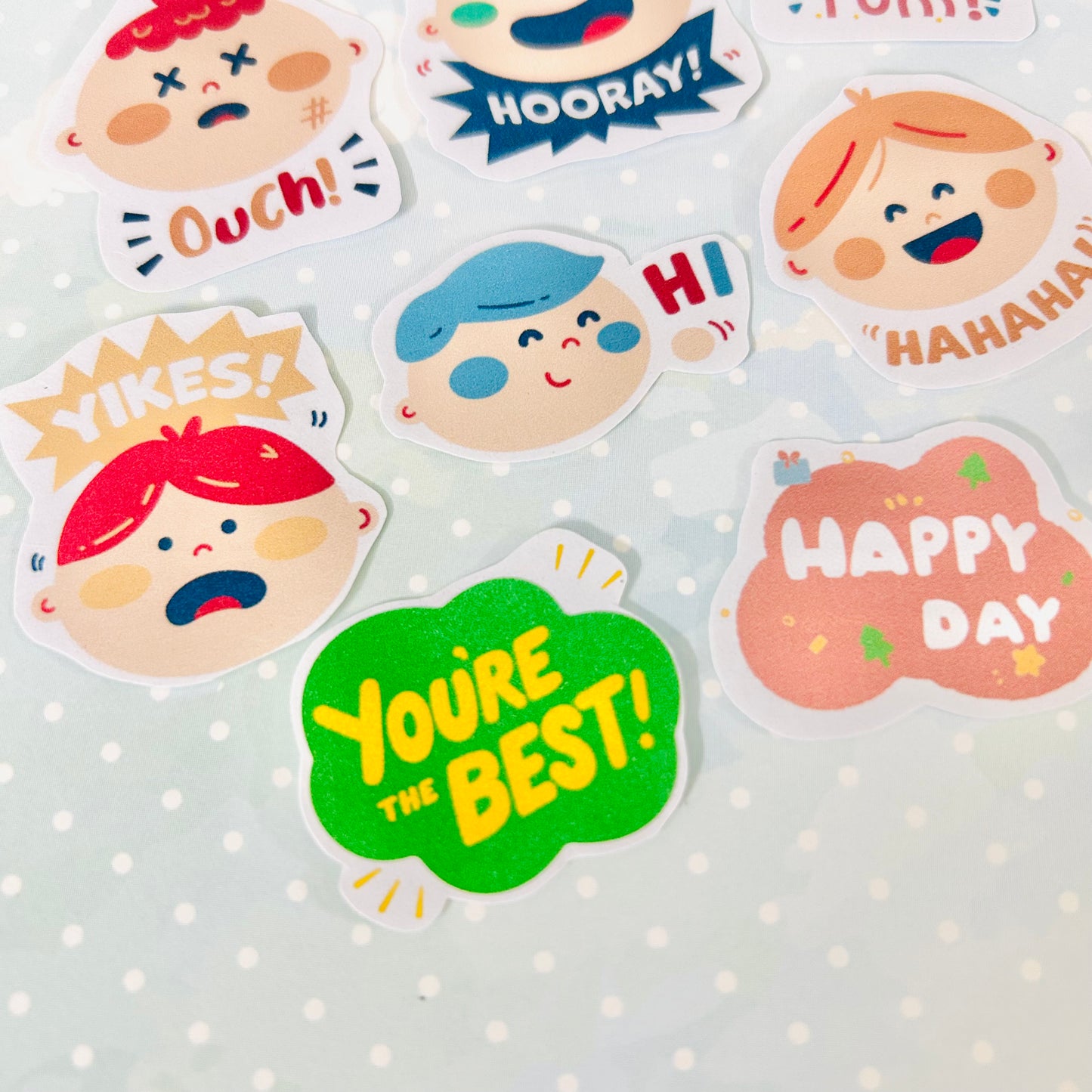 😁 Ouch! Funny Faces StiKars (Set of 8)