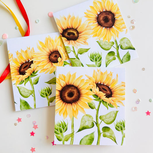 🌻 Bold Sunflower Note Cards - Set of 3