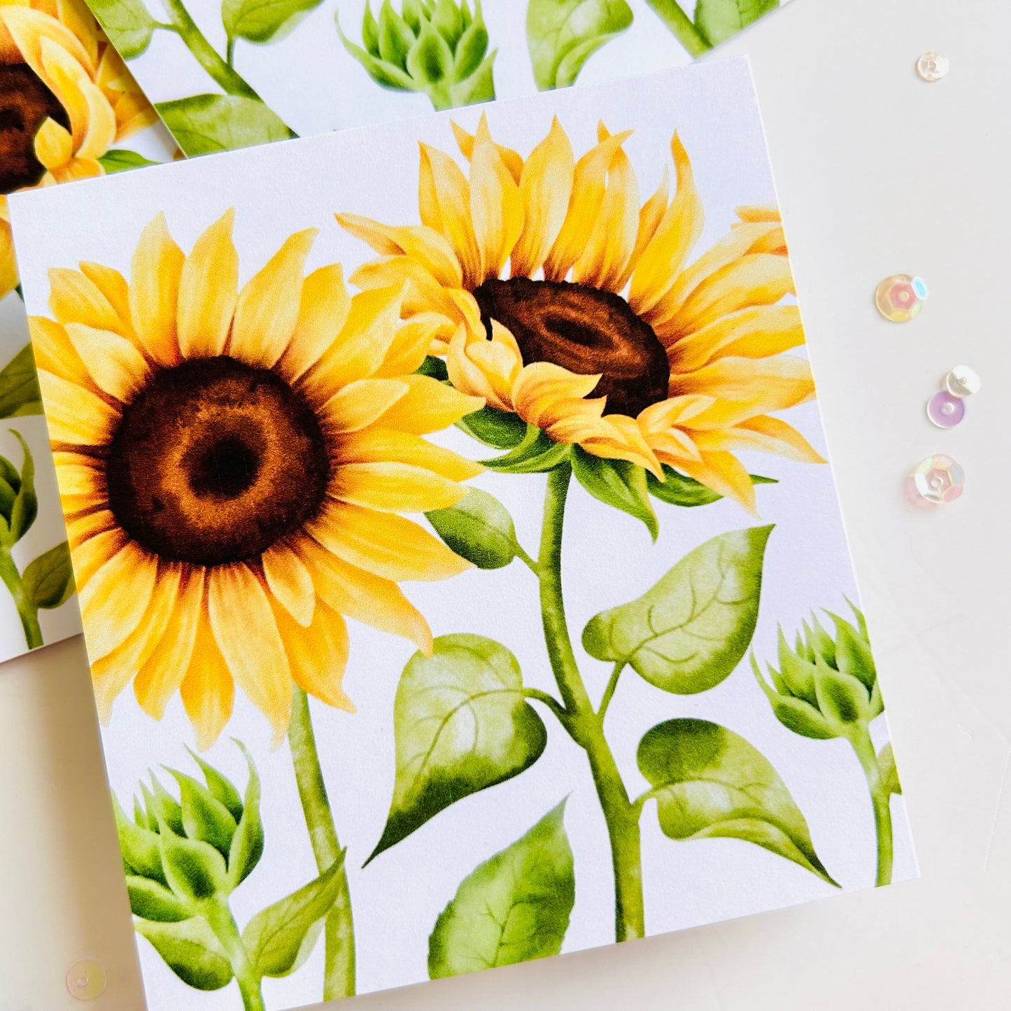 🌻 Bold Sunflower Note Cards - Set of 3