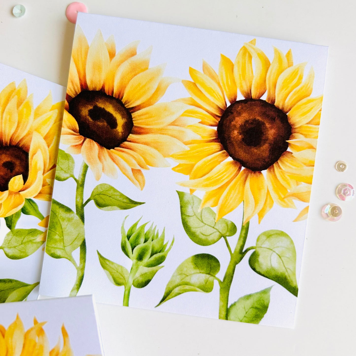 🌻 Bold Sunflower Note Cards - Set of 3