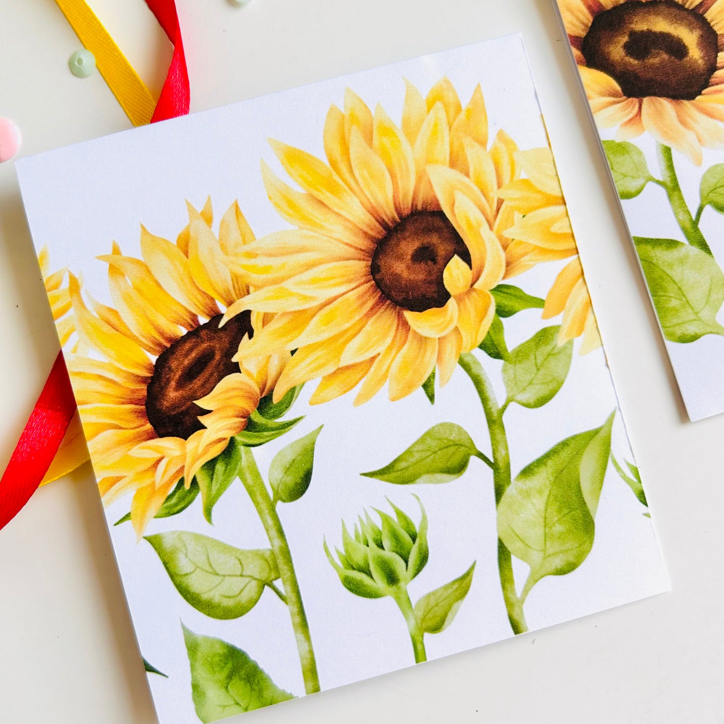 🌻 Bold Sunflower Note Cards - Set of 3