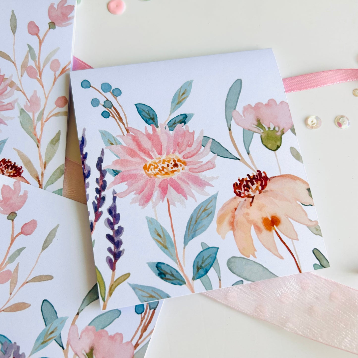 🌸 Pastel Vibes Note Cards - Set of 3