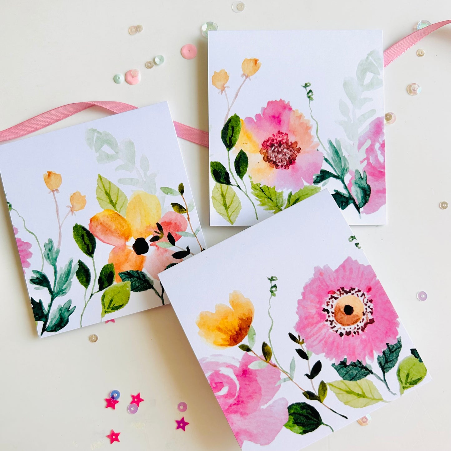 🌸 Pinkvilla Note Cards - Set of 3