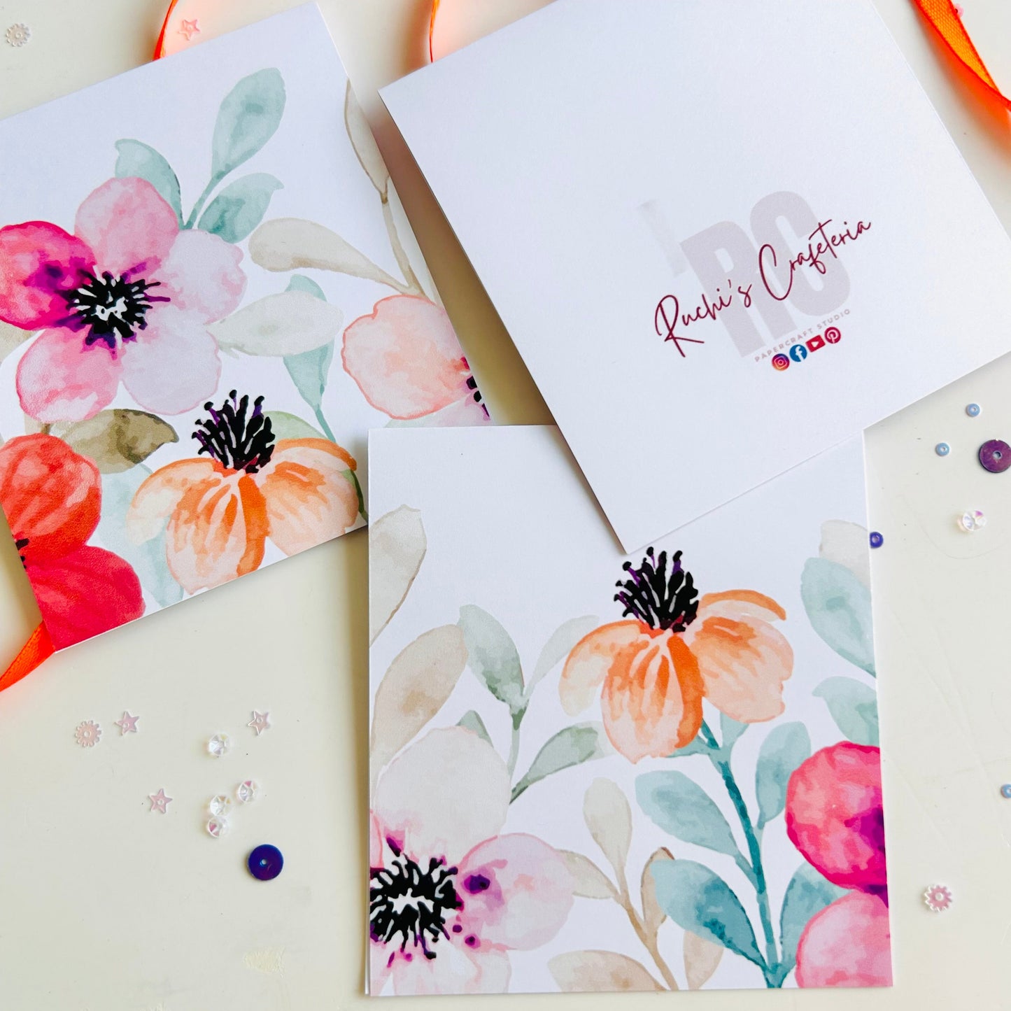 🌸🧡 Melting Magic Note Cards - Set of 3