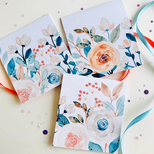 🧡🩵 Crispy Capri Note Cards - Set of 3