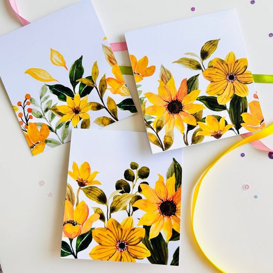 🌼💛 Mustard Mist Note Cards - Set of 3