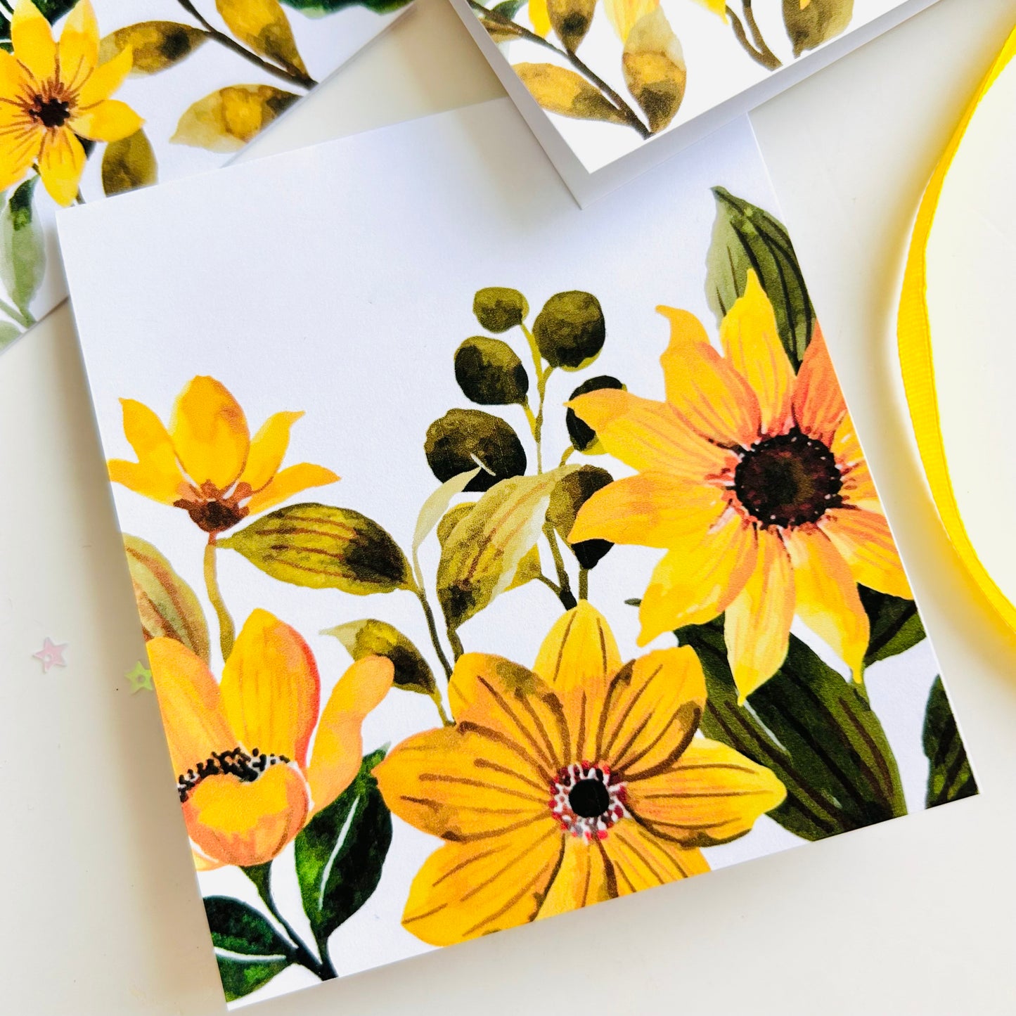 🌼💛 Mustard Mist Note Cards - Set of 3