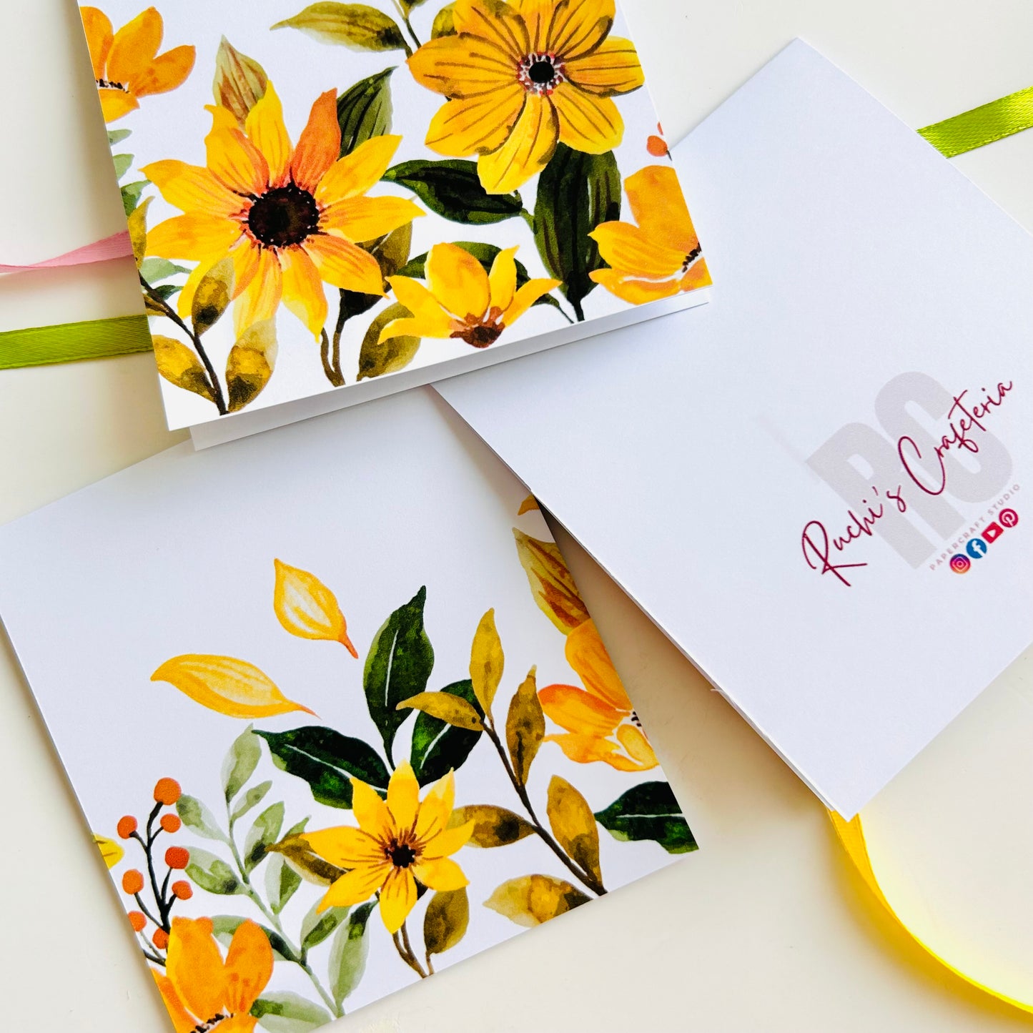🌼💛 Mustard Mist Note Cards - Set of 3