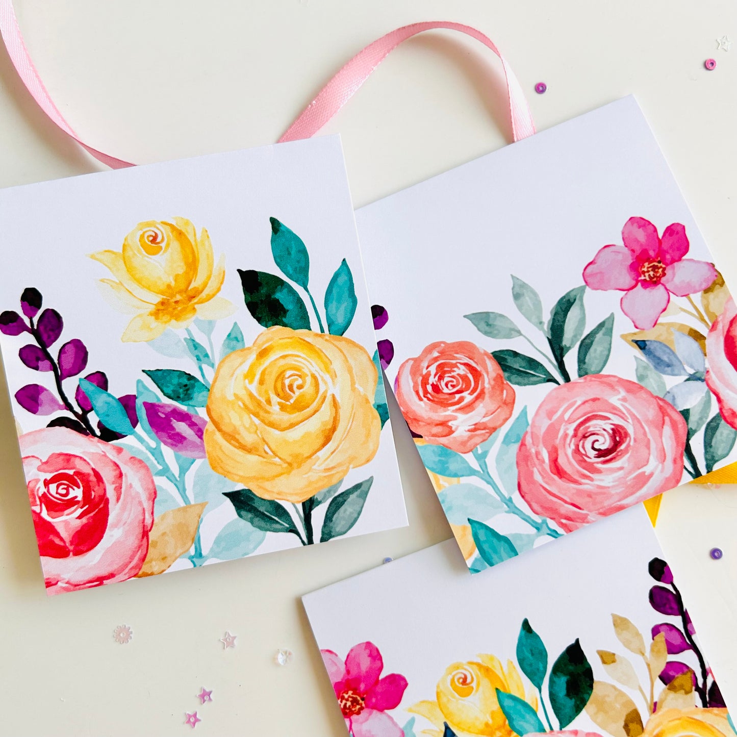 🌼🌸🌺 Magestic Bloom Note Cards - Set of 3