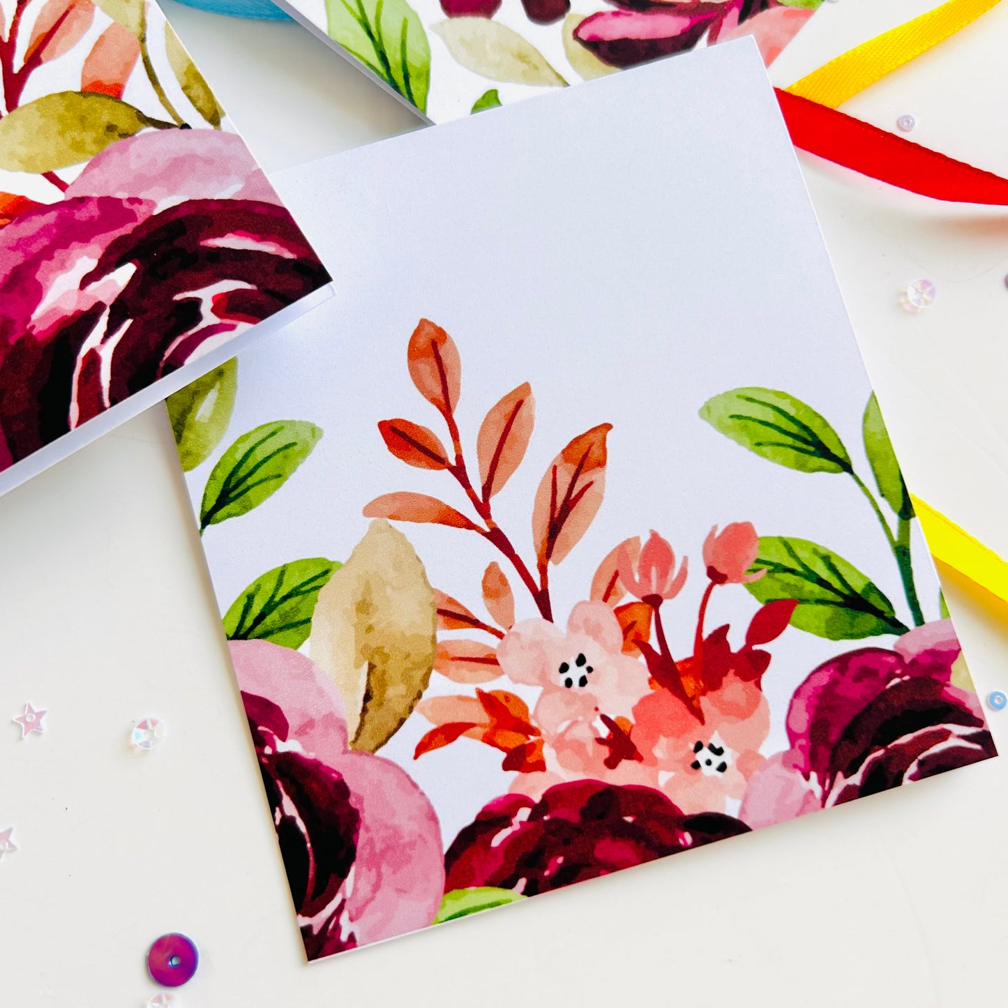 💐 Colorful Blooms Note Cards - Set of 3