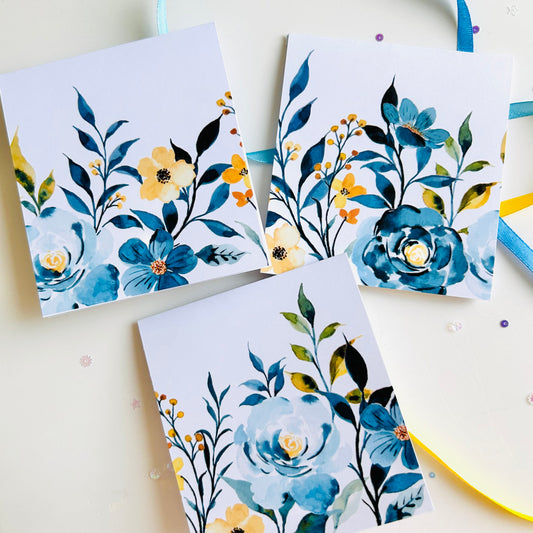 💙🩵 Midnight Blue Note Cards - Set of 3