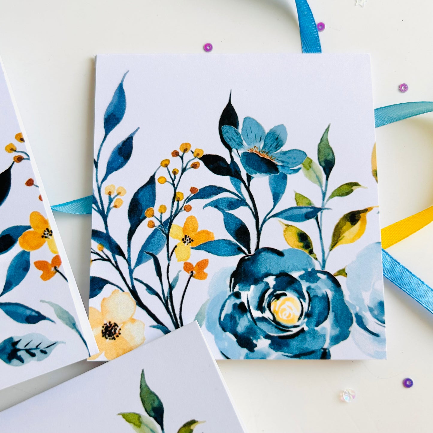 💙🩵 Midnight Blue Note Cards - Set of 3