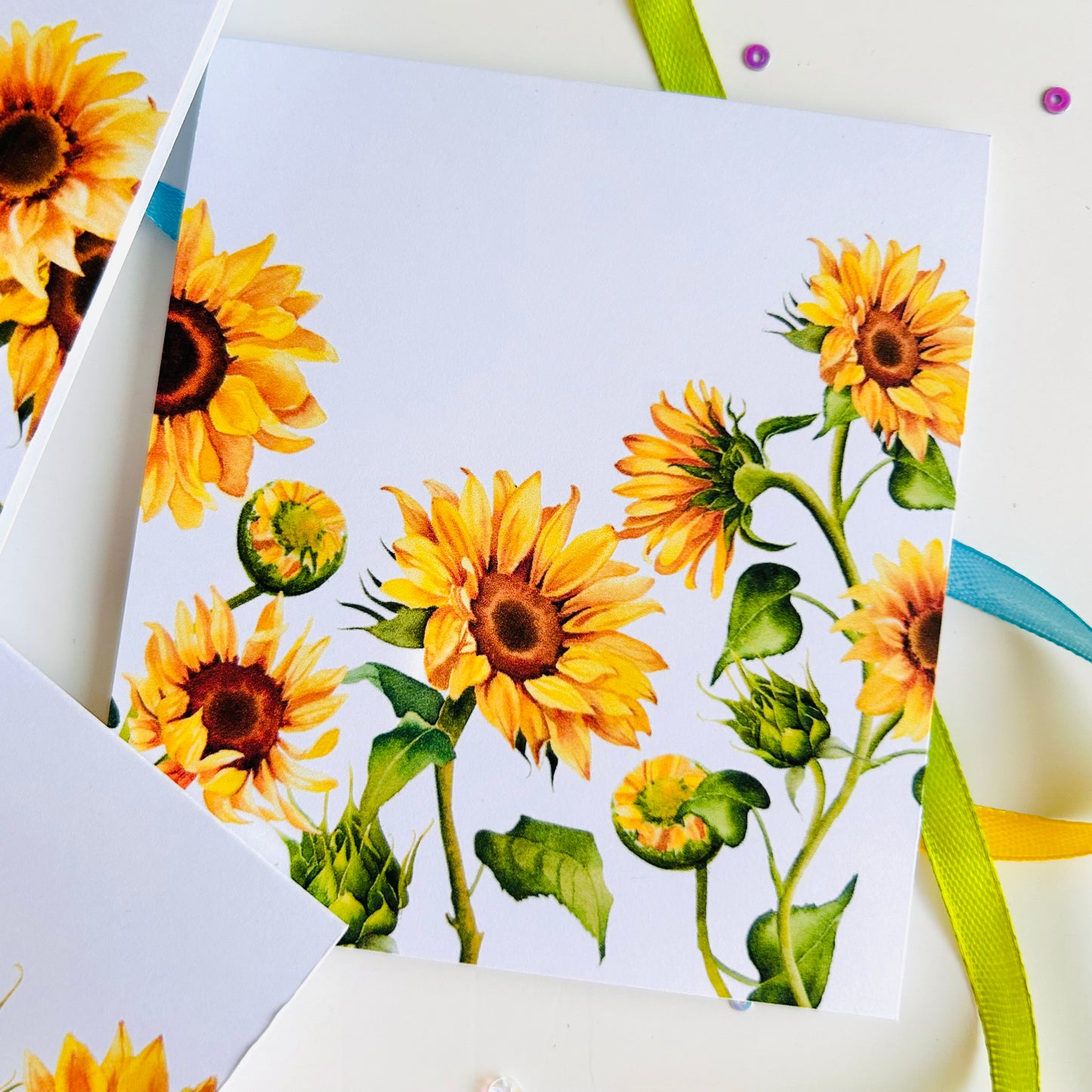 Sunflower Field Note Cards - Set of 3