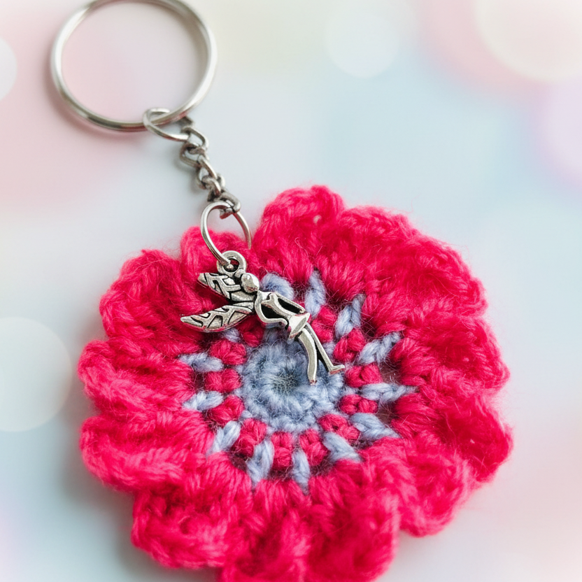 Crochet Pink Fairy Key Chain 🌸🧚