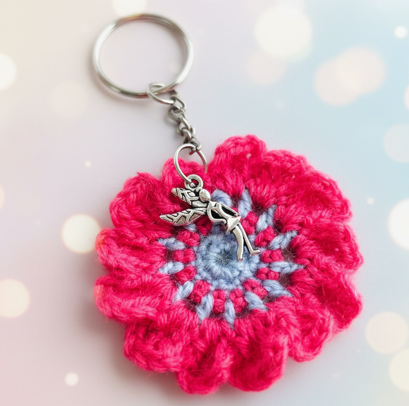 Crochet Pink Fairy Key Chain 🌸🧚