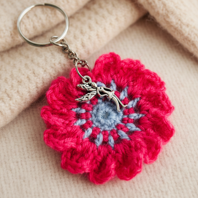Crochet Pink Fairy Key Chain 🌸🧚