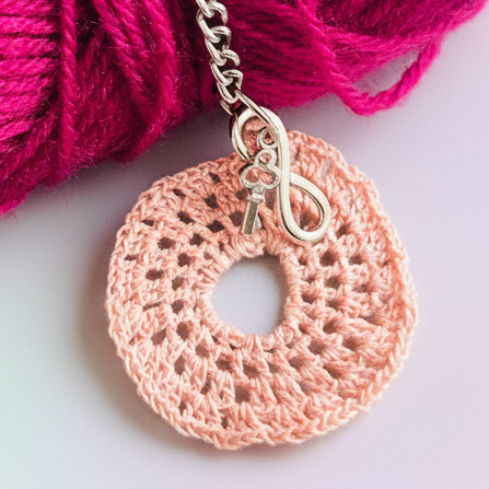 Crochet Pastel Coin Keychain