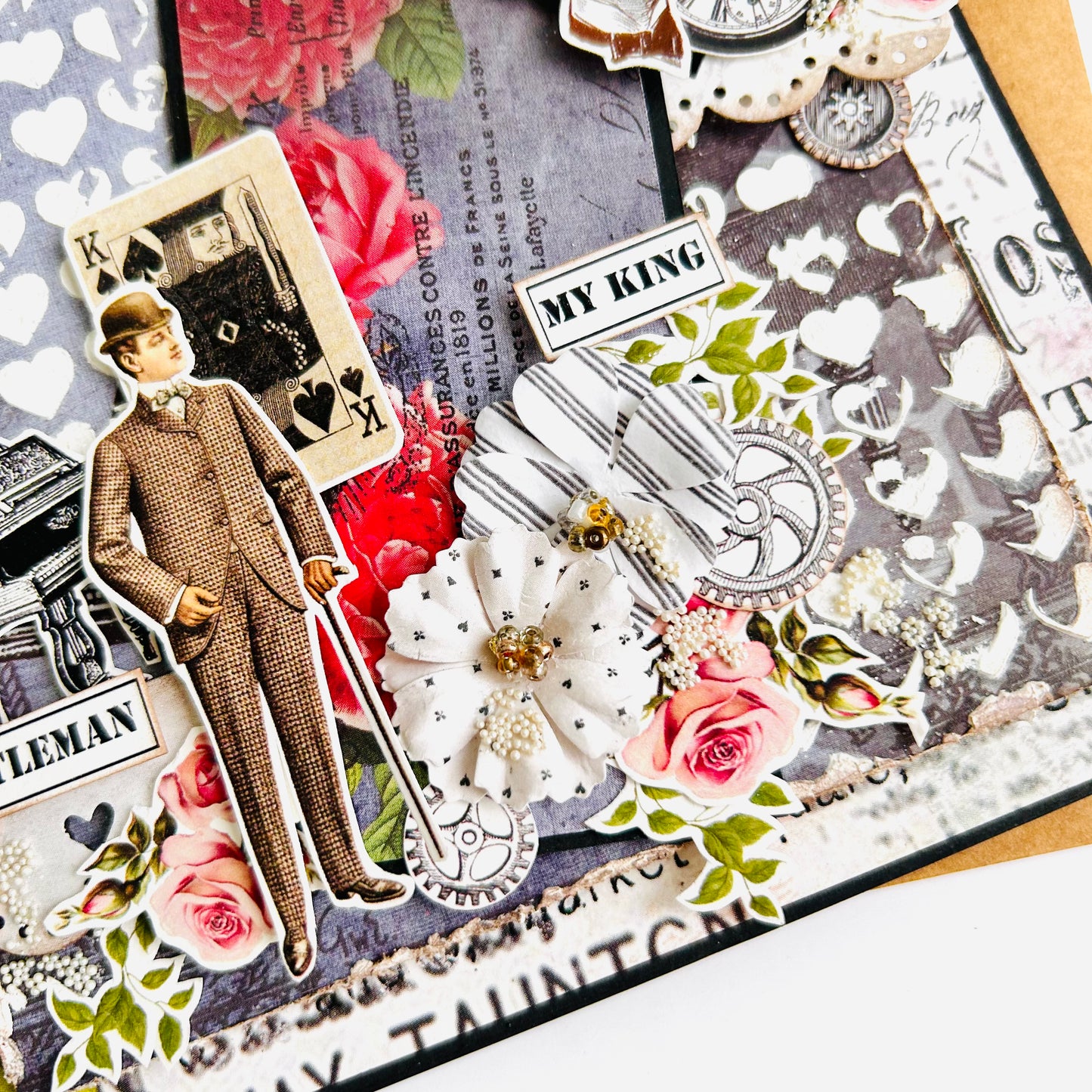 🖤 Vintage Masculine Card – 'My King'