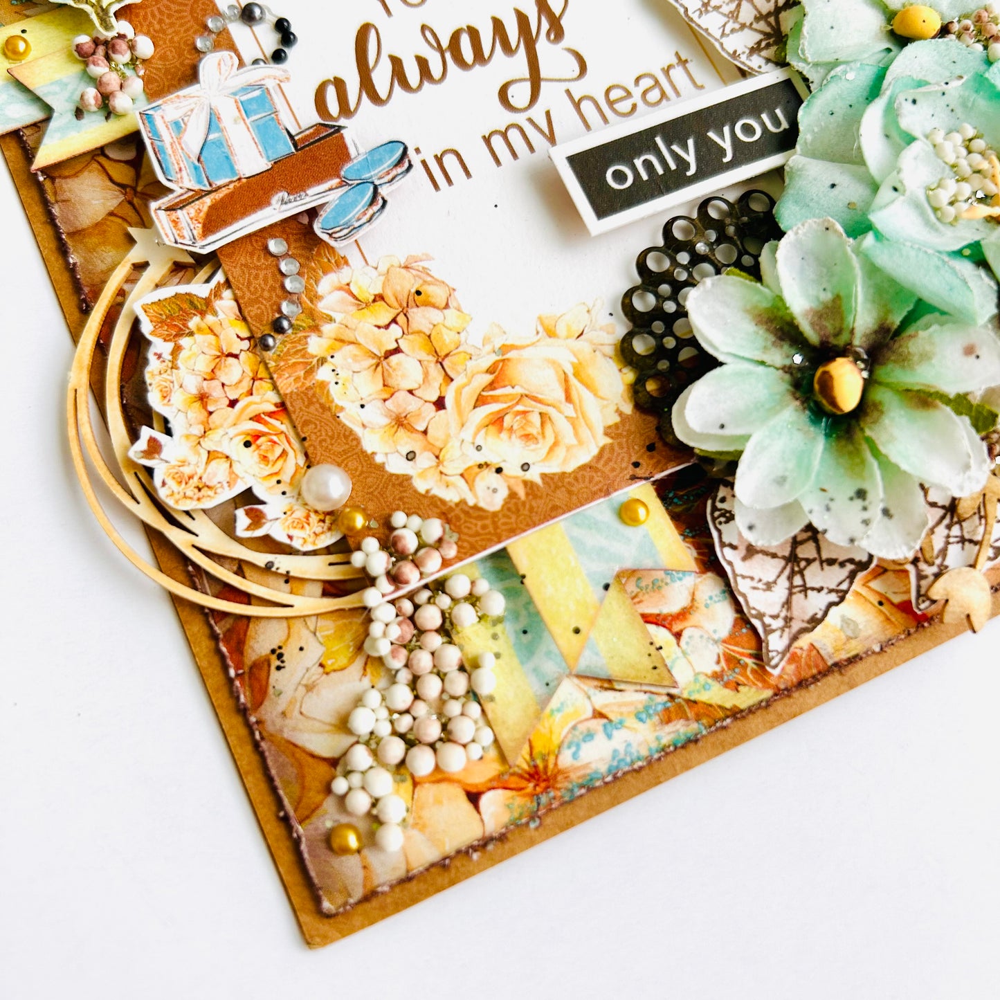 💛 Mixed Media Card – “You Are Always in My Heart”