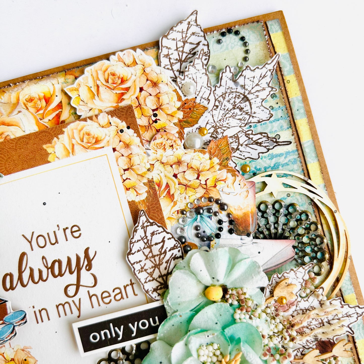 💛 Mixed Media Card – “You Are Always in My Heart”