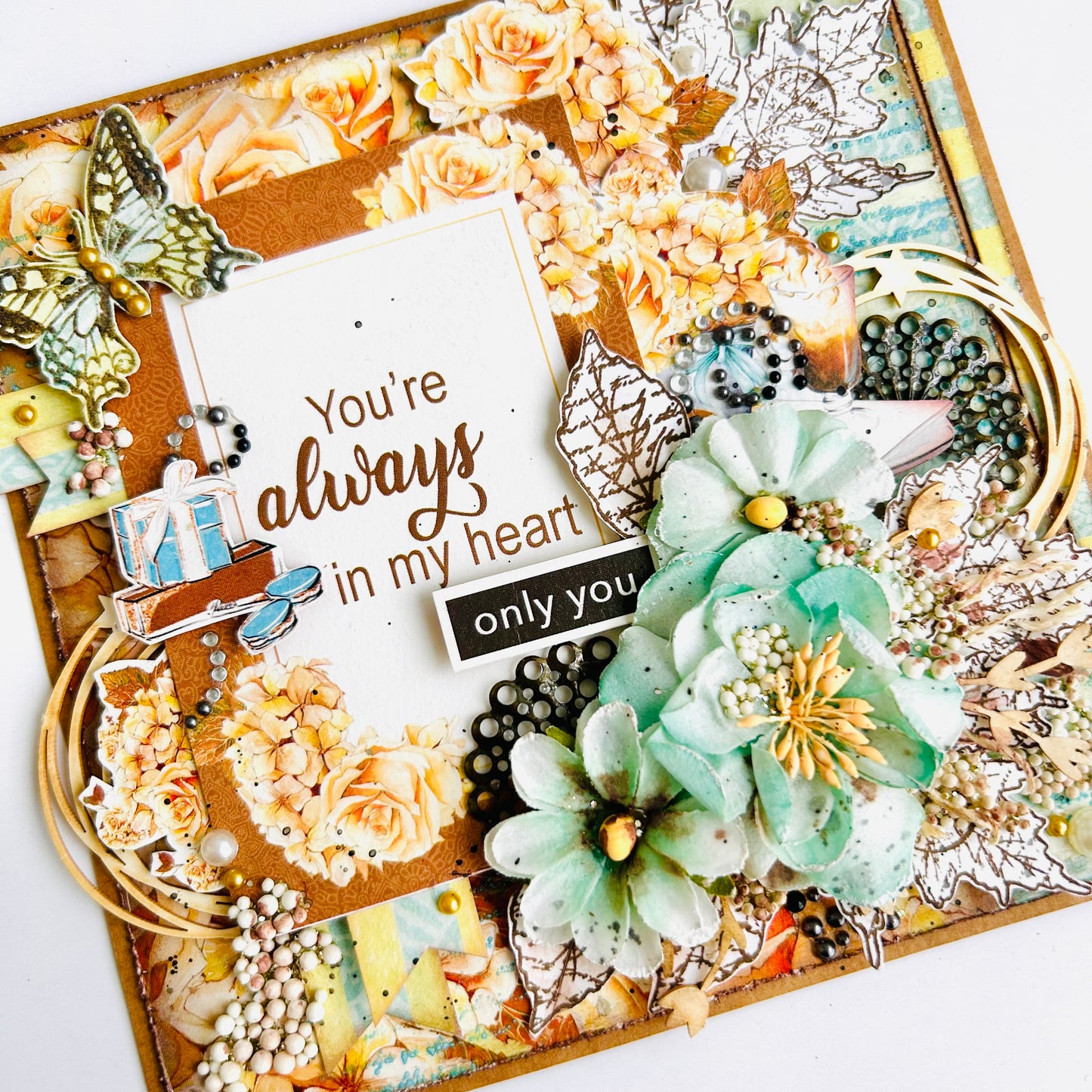 💛 Mixed Media Card – “You Are Always in My Heart”