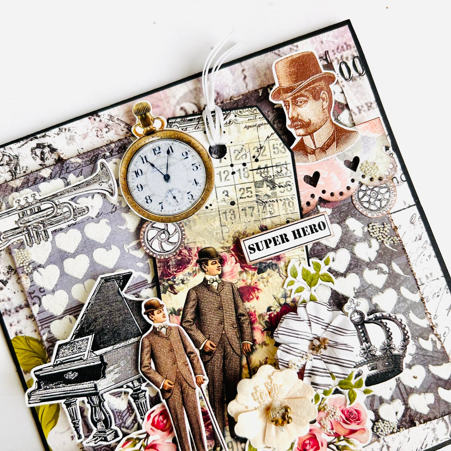 🖤 Vintage Masculine Card – 'Super Hero'