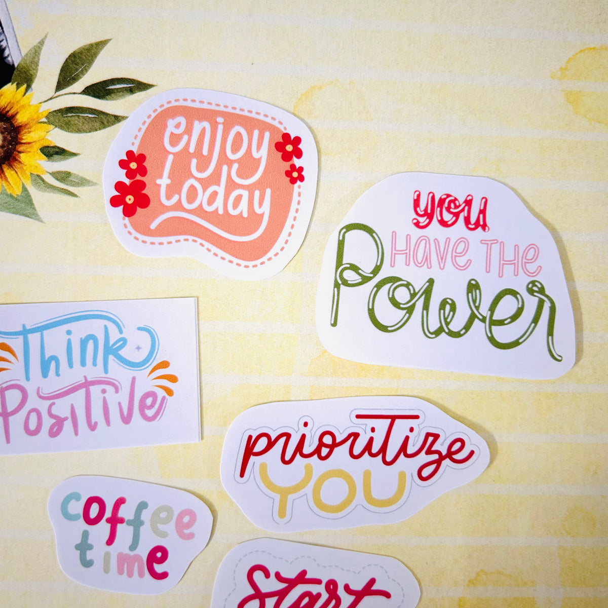 Positive Vibes Sentiment StiKars (Set of 6)