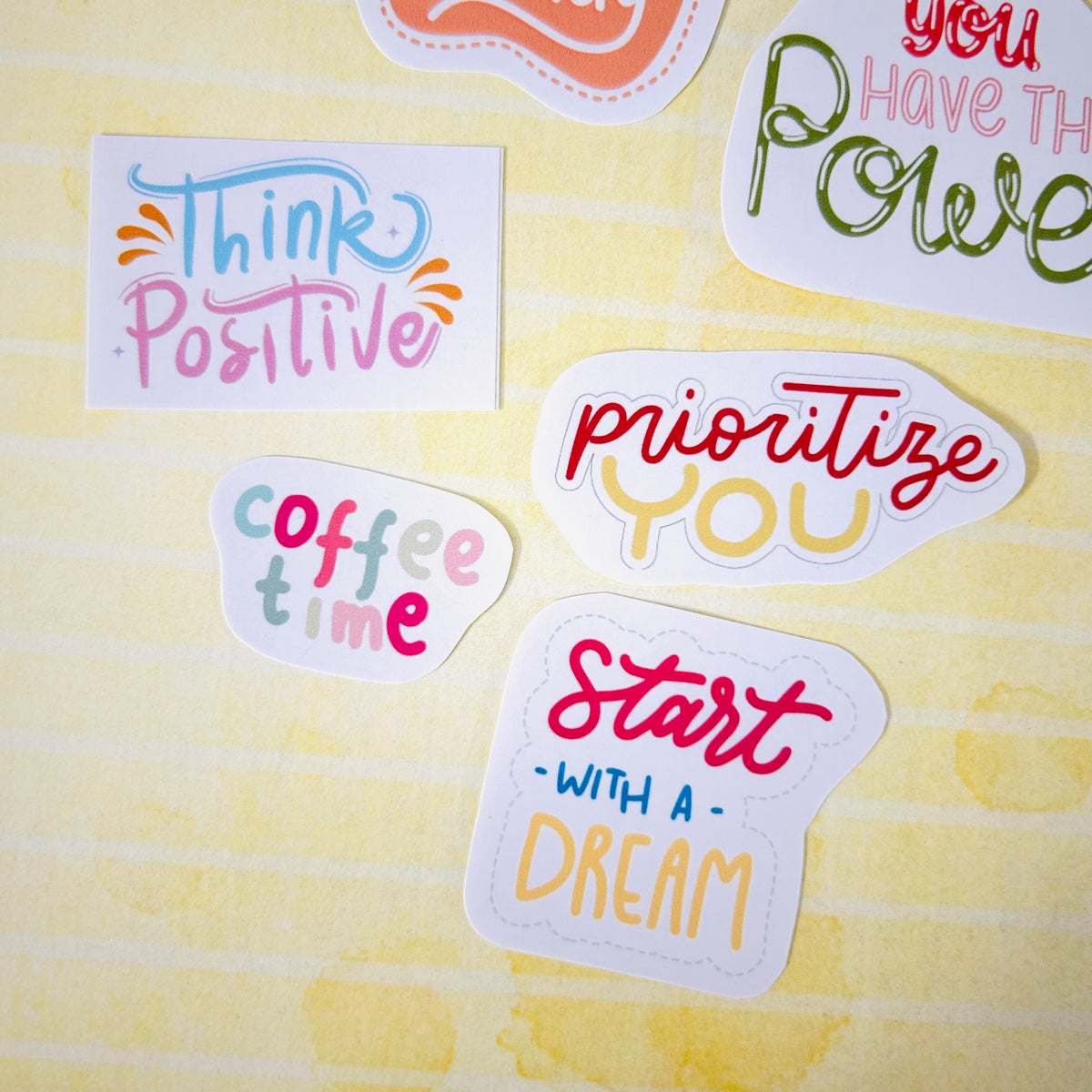 Positive Vibes Sentiment StiKars (Set of 6)