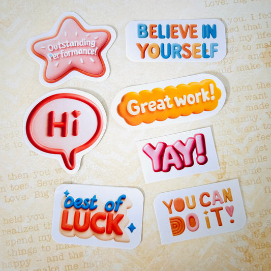 ‘Believe in Yourself’ Sentiment StiKars (Set of 7)
